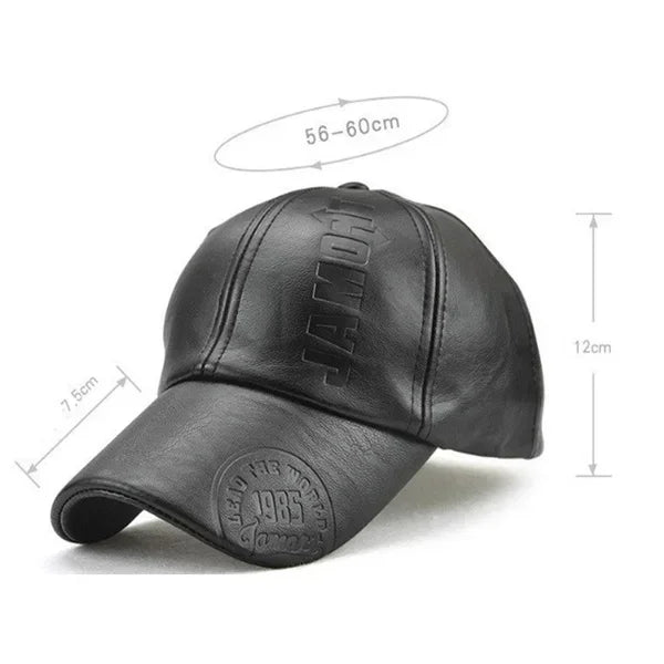 Vintage Men Beret Hat Leather Flat Hats Warm Autumn Winter Windproof Adjustable High Quality Peaked Cap Mens Retro Beret Caps