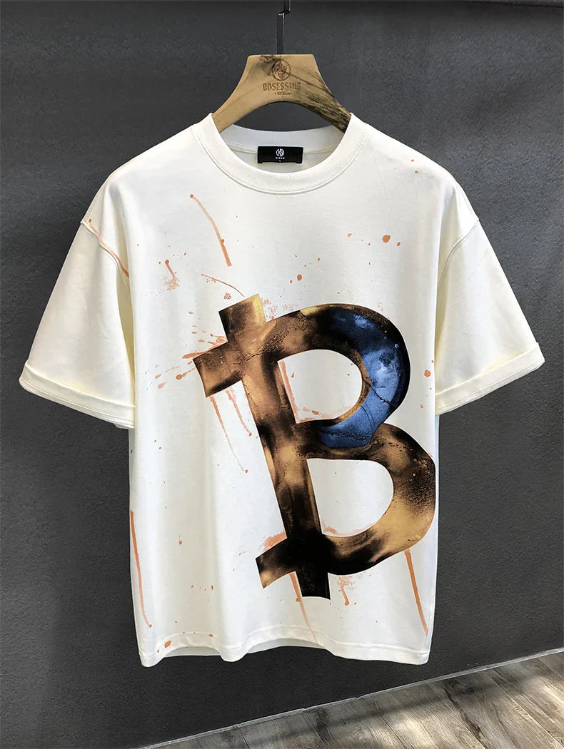 Supzoom New Arrival Summer High Street Splash Ink Printing Neutral O-neck Casual Heavy Texture Cotton Ins Loose Men T shirt
