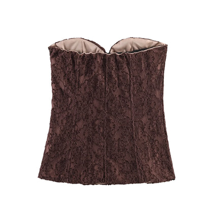 French sexy pure desire design camisole vest for women's summer outerwear strapless strapless strapless top