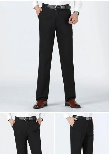 Men's Classic 100% Cotton Summer Thin Pant Autumn Thick Casual Bland High Waist Trousers Business Office Cargo Pants GOZBKF