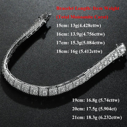Luxury GRA Certified Full Moissanite Diamond Tennis Bracelet D Color For Woman Man 925 Couple Chain Bracelets Bangle Gift