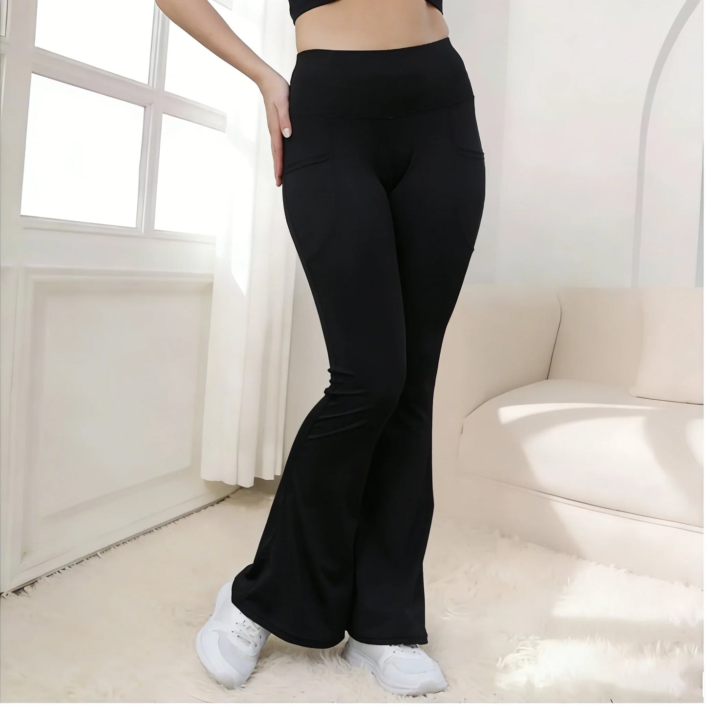 Women's spring and summer Flare Pants High Waisted Yoga Leggings Tummy Control Workout Stretchy Casual Sports Wide Leg pants