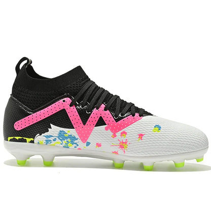 Men New TF Football Boots Society Indoor Original Top Quality Non Slip Male Soccer Shoes Sneakers Ultralight Breathable Ankle