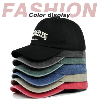 Los Angeles Baseball Cap Men Women Letter Embroidered Hip Hop Hats Vintage Wash Cotton Soft Top Sun Visor Hats Unisex Casual Cap