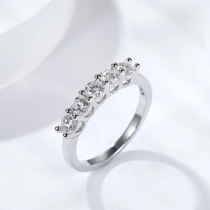 D Color 4mm Moissanite Diamond Rings for Women Classic Match Wedding Eternity Band with GRA s925 Sterling Silver Ring