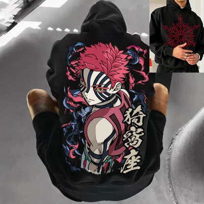 Print White Hoodie, Oversized Streetwear Sweatshirt for Men Women Long Sleeve Casual Autumn Top, Unisex