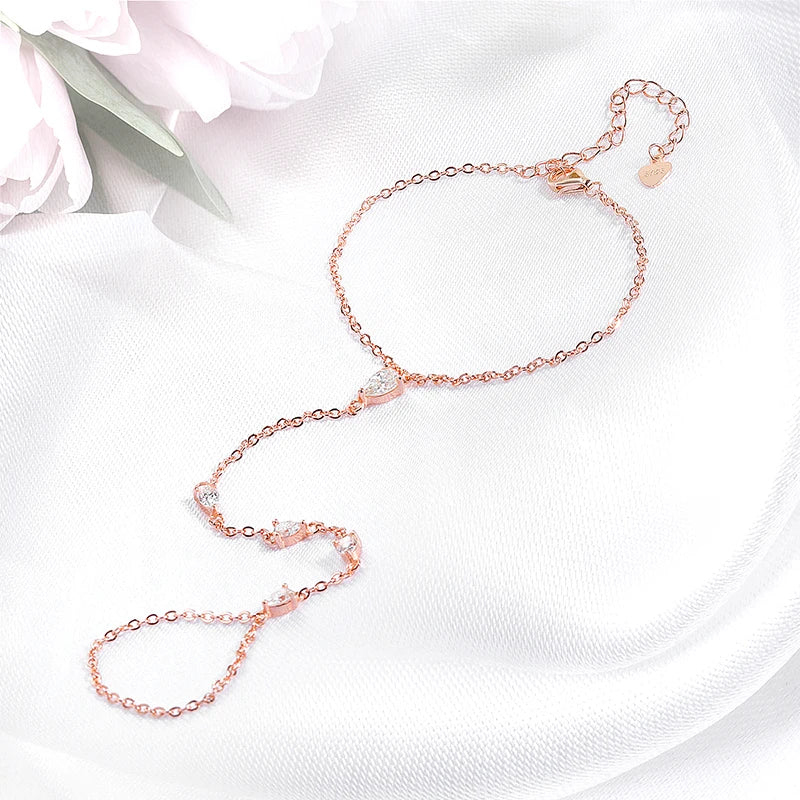 Pear Cut Genuine Moissanite Bracelets for Women Girls Luxury Chain Lab Diamond S925 Sterling Silver Plated 18K Jewelry