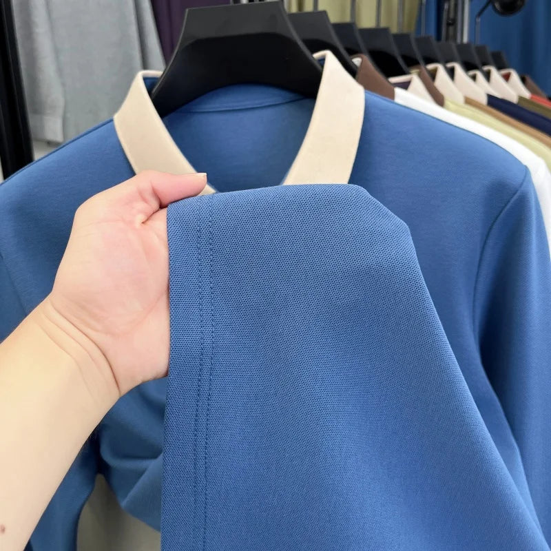 Design Brand Men's Polo Shirt Lapel Exquisite Embroid Long Sleeve Autumn New Breathable T-Shirt Business Leisure Trend Men'swear
