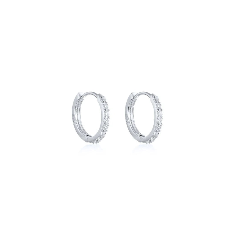 Ins Star Anise 925 Sterling Silver  Earring For Women Hoop Earrings Crystal Fine Jewelry Glossy 18K Gold Mom Gift Trend