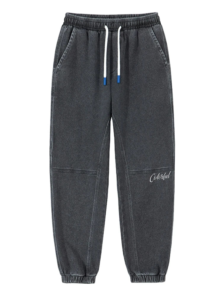 Calça Jeans Masculina Cargo Primavera Verão Levemente Elástica Algodão Denim Jogger Preta Azul Streetwear Folgada