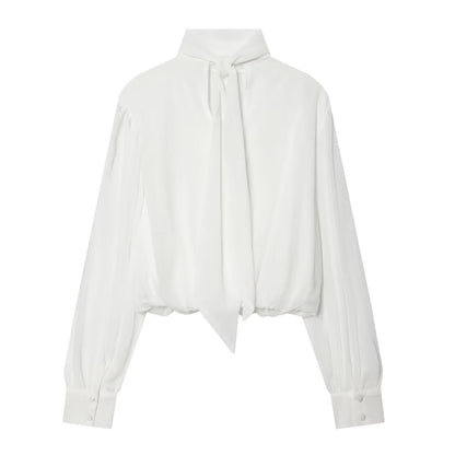 Women's 2026 New Perspective Shirts Tops Fashion Loose Long-Sleeved Elegant Spring Blouses Chic Youth Street Travel Blouses Tops