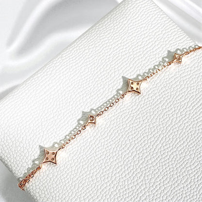 14K Plated Certified Moissanite Bracelets for Women Girls 14-21cm Adjustable Chain Lab Diamond 100% Real Pure Silver 925