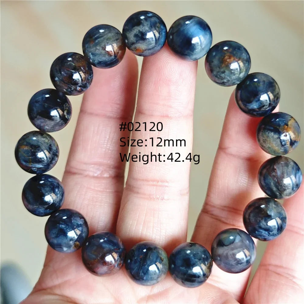Natural Blue Pietersite Bracelet Women Men Beads Round Beads Chatoyant Cat Eye Fire Pietersite Namibia AAAAAA