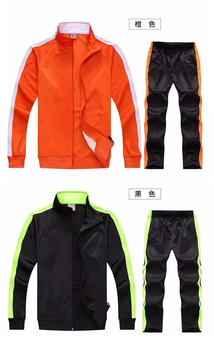 2Pcs Set Men's Sweatsuit Sportswear Tracksuit Men Jacket and Pants Sets Training Suit Autumn Winter Spring Sporting Track Suit