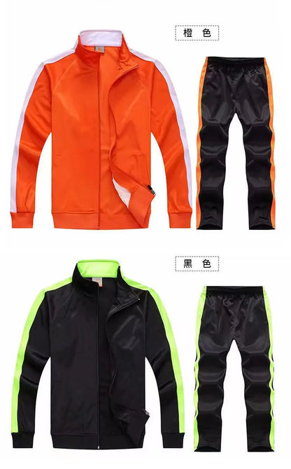 2Pcs Set Men's Sweatsuit Sportswear Tracksuit Men Jacket and Pants Sets Training Suit Autumn Winter Spring Sporting Track Suit