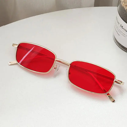 Fashion Small Rectangle Sunglasses Men Women Vintage Square Driving Sun Glasses Luxury Brand Metal Frame Eyewear