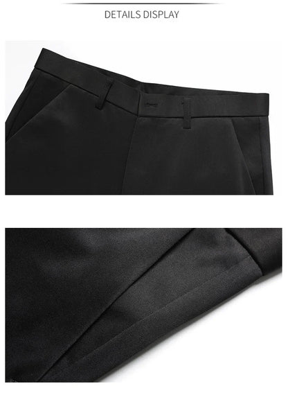 Premium Men's Loose Straight Stretch Trousers – Solid Color Formal Business Pants for All-Day Comfort & Professional Style