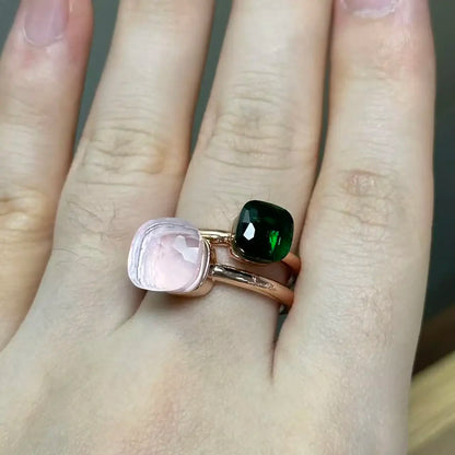 Classic and Petite Ring Set for Women Colorful Cyrstal Fashion Jewelry Gift Vanlentine's Day