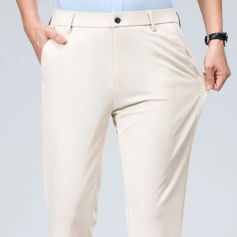 Mens Black Slim Fit Stretch Dress Pants Professional Office Trousers