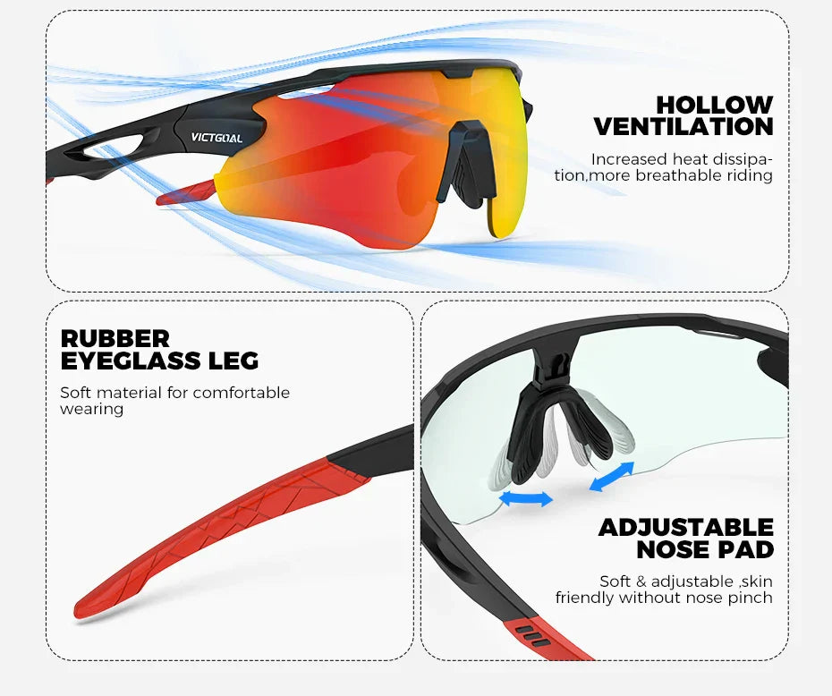 Photochromic Cycling Sunglasses for Men Women Sports UV400 Protection Bicycle Eyewear MTB Mountain Road Bike Eyeglass