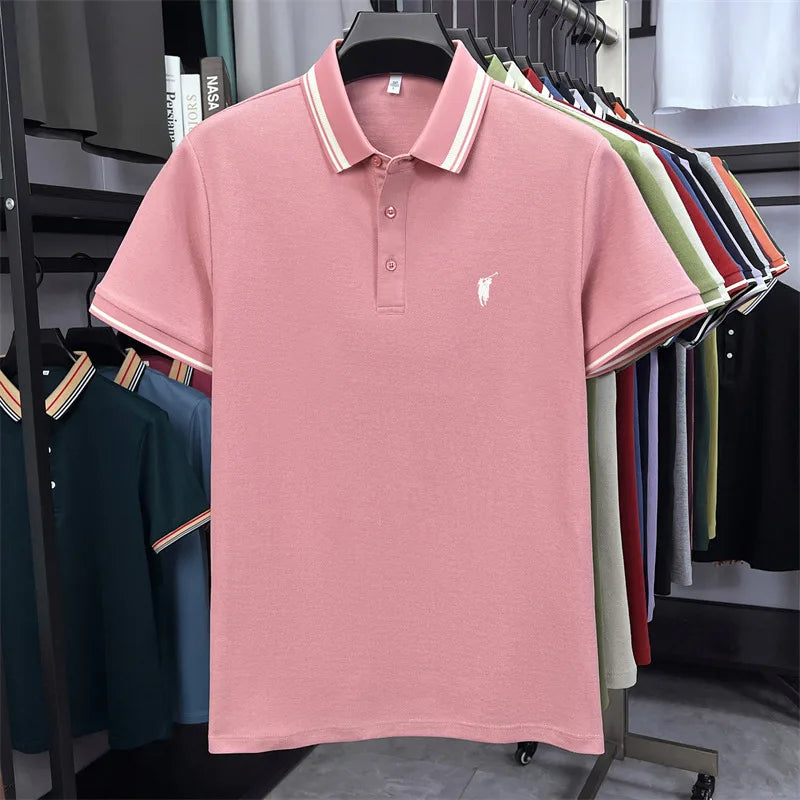 100% cotton luxury brand short sleeve polo shirt men new classic pony embroidery summer T-shirt high-end fashion casual Paul top