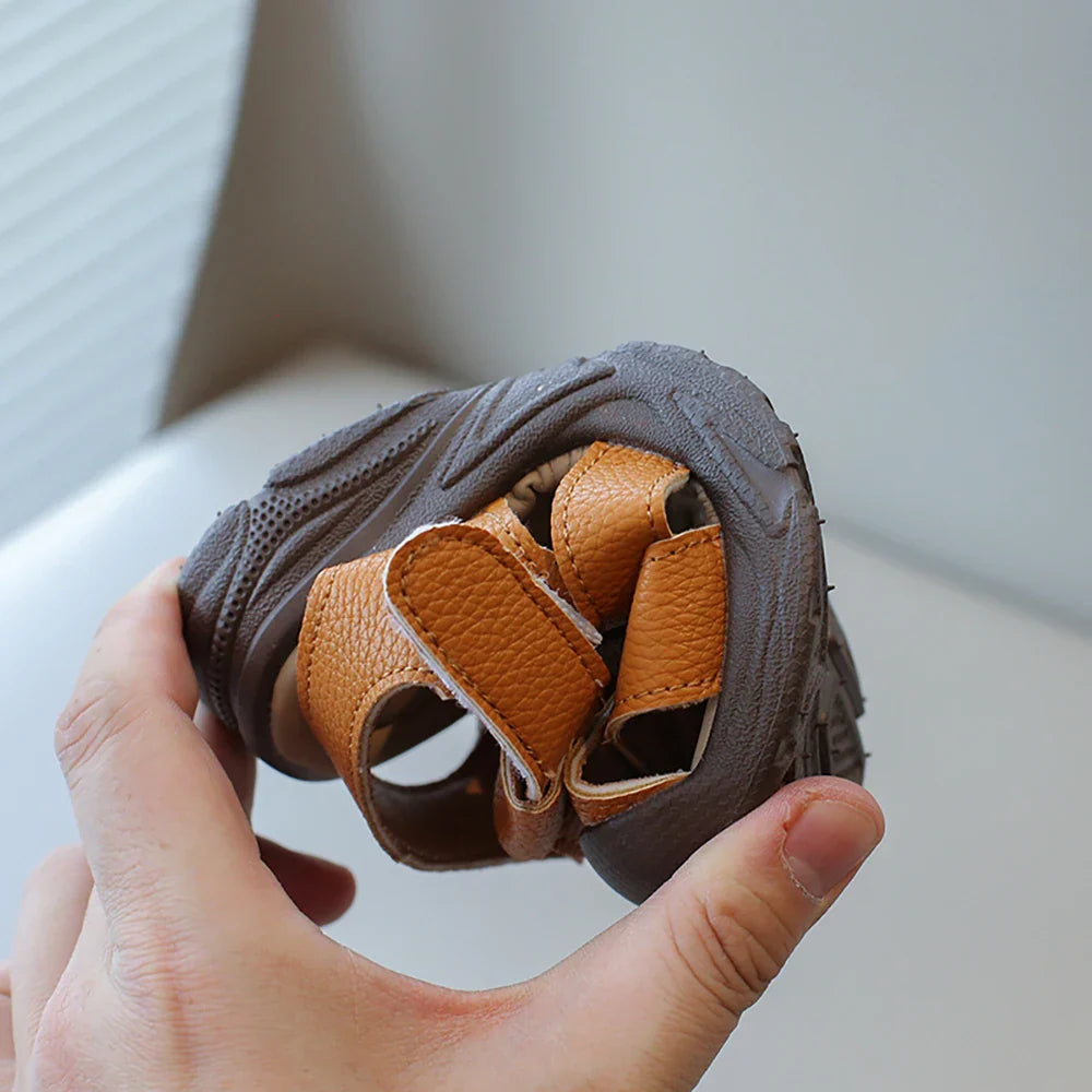 Summer Sport Sandals For Children PU Leather Vintage Boy's Sandals Soft-soled Anti-slippery Kid's Sandals Fashion Summer Shoes