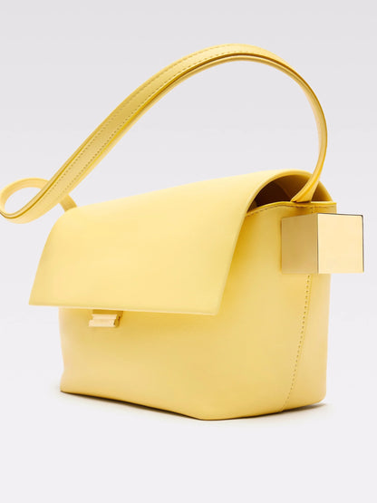 Women's Shoulder Bag with Flap, Solid Color Fashion Top Handle bag with Metal, Women's Luxury Design Handbag for Everyday Style