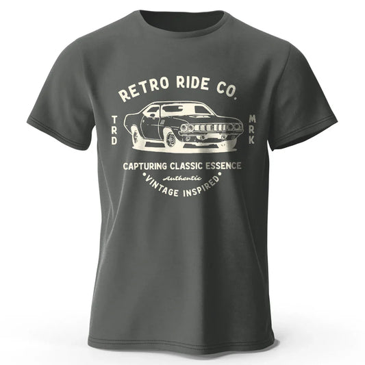 Mens Vintage Car T-Shirt 100% Cotton Oversized Retro Automobile Graphic Tee for Men and Women Classic Streetwear Style