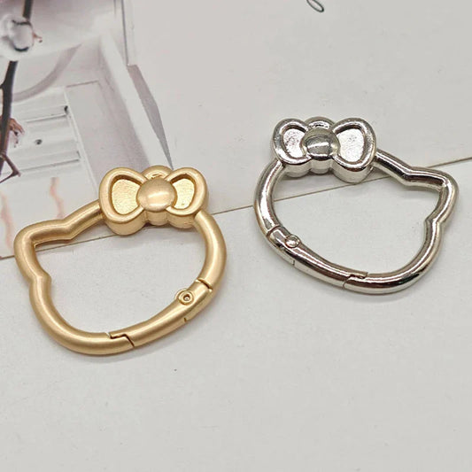 Hello Kitty Anime Metal Key Ring Spring Clasp Openable Cute Carabiner Keychain Clips Hook Pendant Chain DIY Buckle Accessories