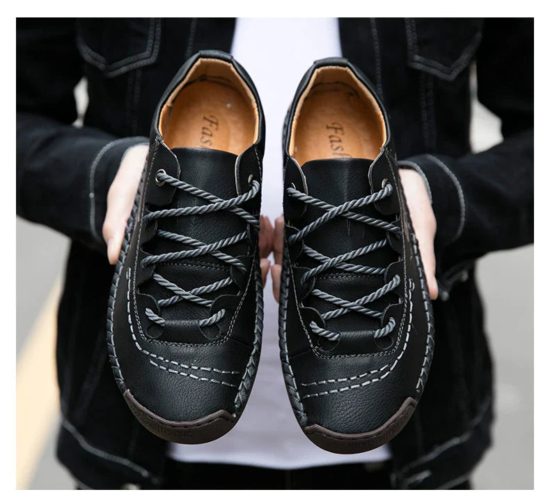 Men Leather Casual Shoes Outdoor Comfortable High Quality Fashion Soft Homme Classic Ankle Non-slip Flats Moccasin Trend