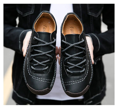 Men Leather Casual Shoes Outdoor Comfortable High Quality Fashion Soft Homme Classic Ankle Non-slip Flats Moccasin Trend