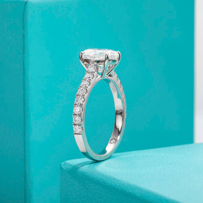 2 Carat Oval Cut D Color Moissanite Ring 18K Gold Plated 925 Sterling Silver Engagement Wedding Rings Wholesale