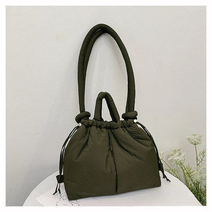Women's Casual Single-shoulder Bag Large Capacity Nylon Backpack Women's Down Cotton Winter Tote Bag Portable Makeup Handbag