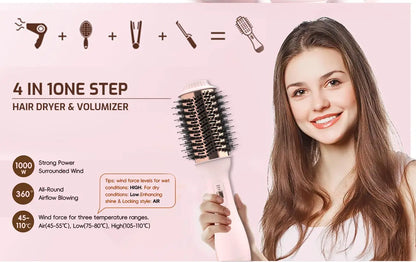 Professional Blowout Hair Dryer Brush Dryer and Volumize Hot Air Brush for Women Curling Irons Styler Electric Brushes