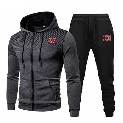 Men's Hooded Tracksuit Casual Hot Sale Single Piece Sports Zipper Sweatshirts and Sweatpants Comfort Outdoor Jogging Sport Daily