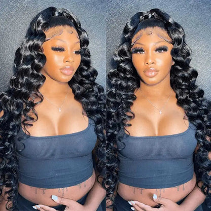 40 Inch HD Loose Deep Wave 13x6 Lace Front Human Hair Wigs Brazilian Curly Water Wavy 13x4 Lace Deep Wave Frontal Wigs For Women