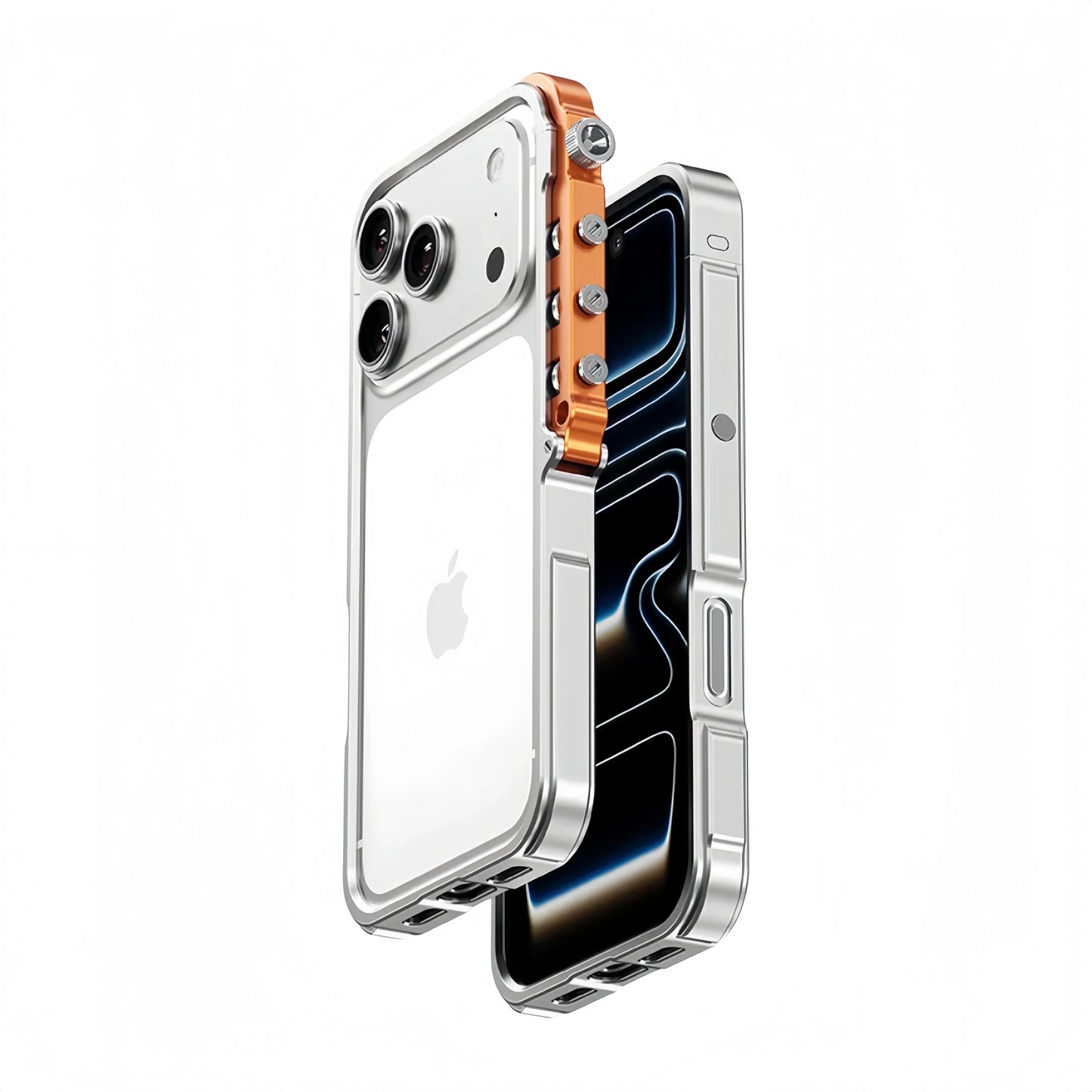 Cyberpunk Punk Mechanical Phone Frame Case For iPhone 17 Air 16 15 14 13 Pro Max Plus Aluminum Alloy Metal Shockproof Bumper