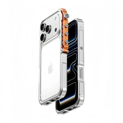 Cyberpunk Punk Mechanical Phone Frame Case For iPhone 17 Air 16 15 14 13 Pro Max Plus Aluminum Alloy Metal Shockproof Bumper