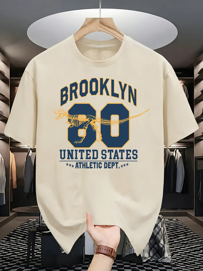 Brooklyn United States Athletic Dept Men T Shirt Soft All-Match Fashion Sportswear Summer O-Neck Tee Unisex Loose Cotton Clothes