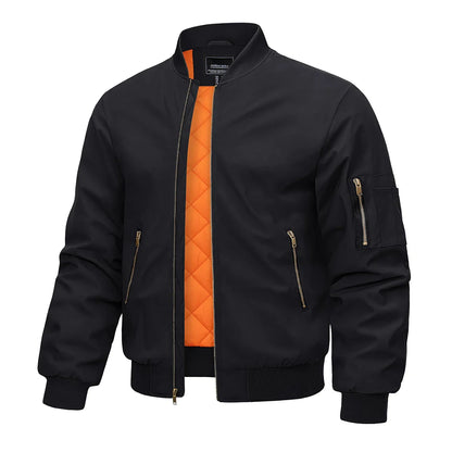 Bomber Jacket Men Warm Zip Up Winter Padded Coat Casual Baseball Jackets Pilot Windbreaker Varsity Jackets