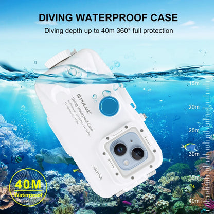 40m/130ft Waterproof Diving Case for iPhone 16 15 14 13 12 11 Pro Max Plus Photo Video Taking Underwater Housing Cover