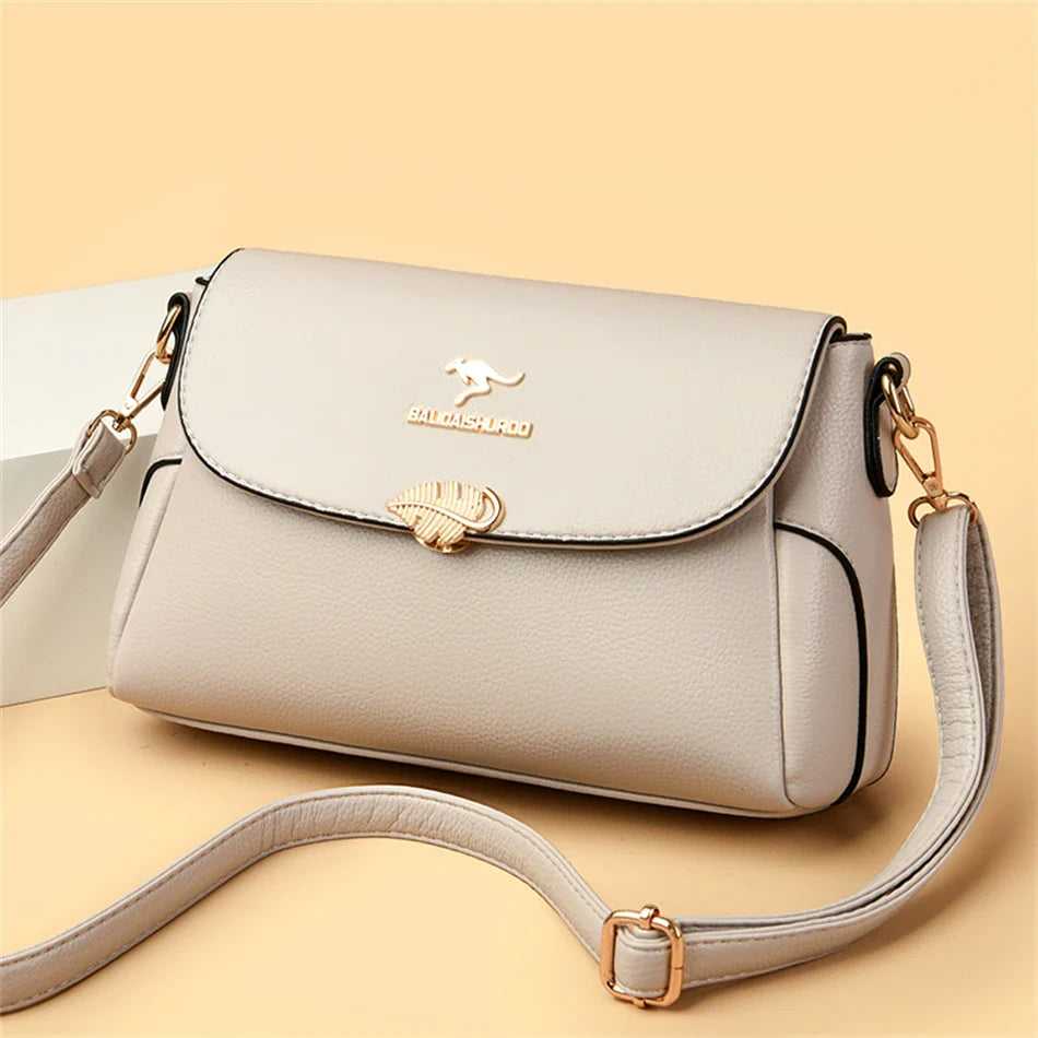 Women Bag Fashion Shoulder Bag Quality PU Leather Elegant Flap Retro Female Messenger Classic Multiple Pockets Crossbody Handbag