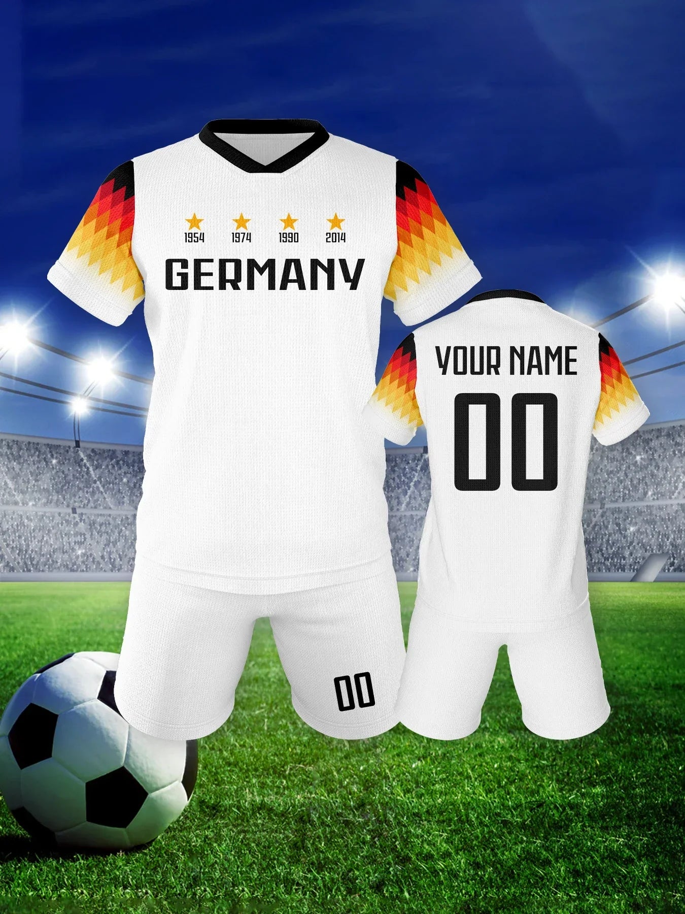 Custom Kids Soccer Jersey Germany Football Shirt with Personalized Name and Number School Team Club Training Jersey