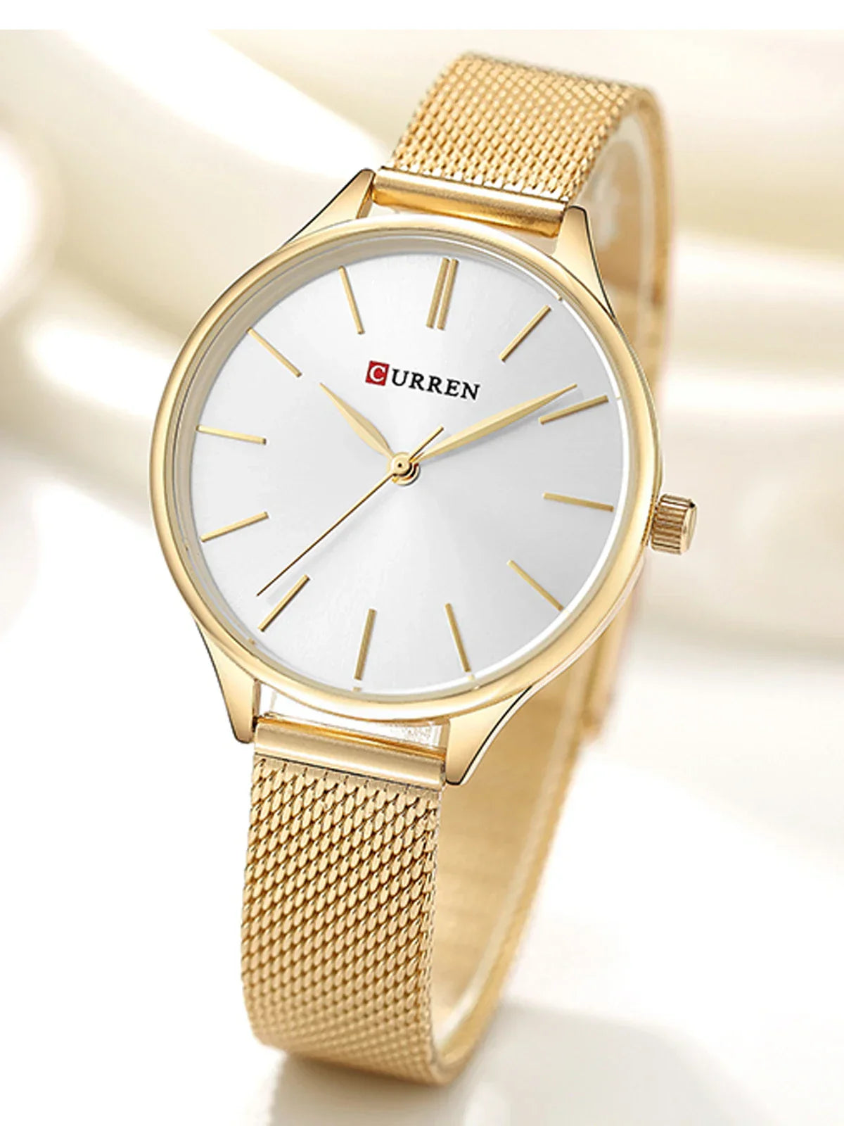 Original Women's Luxury Watch Matte Dial Japanese Quartz Movement Stainless Steel Mesh Strap with Box