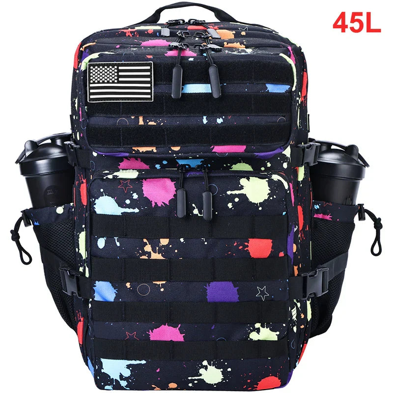 45L Tactical Backpack Men Outdoor Waterproof Sports Travel Gym Hiking Bug Out Bag Military Camping Hunting Survival Rucksack