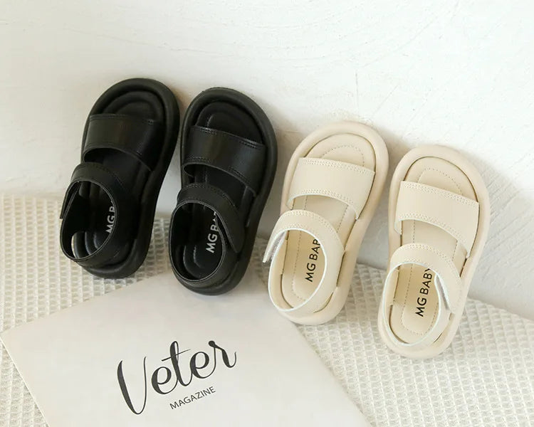 New Children Summer Sandals Boys Girls Fashion Pure Color Hook Sandals Baby Soft Breathable Shoes Kids Summer Beach Sandals