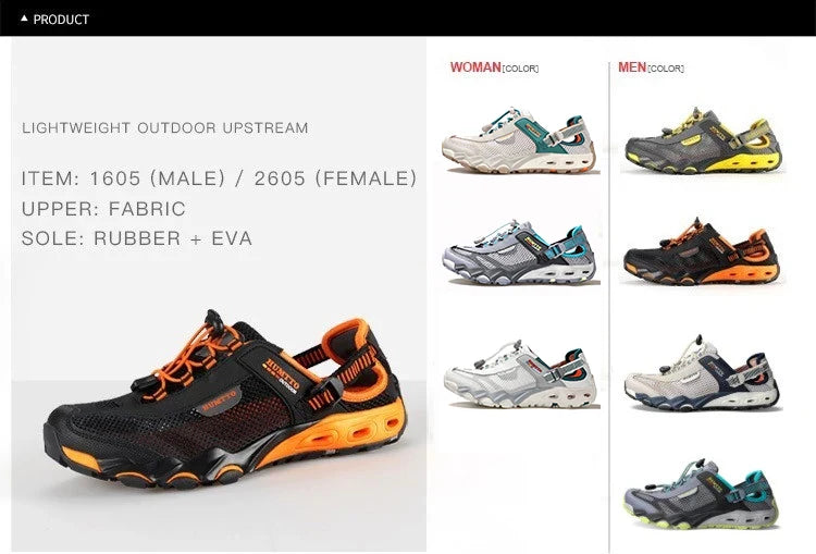 Summer Wading Hiking Shoes for Men Outdoor Man Sneakers Breathable Quick Drying Sports Trekking Beach Barefoot Mens Shoes