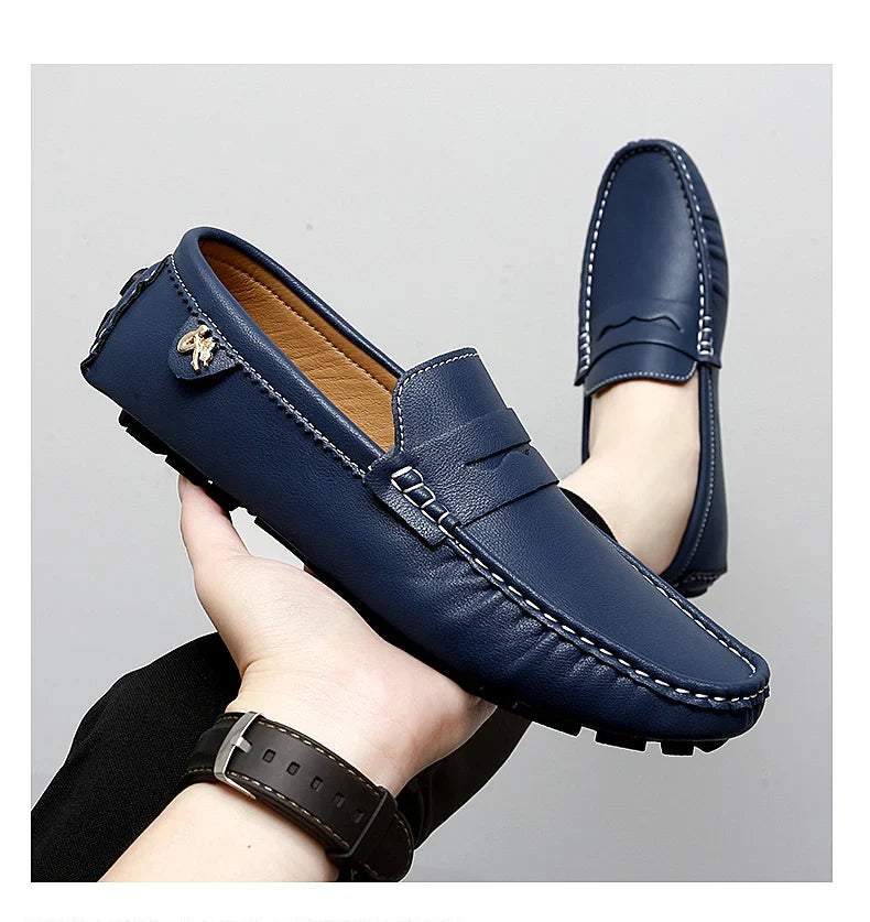 2025 New Handmade Beanie Shoes Men's Soft Sole Lazy Korean Style Trbottomy Easiest for Match Casual Slip-On Driving