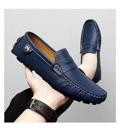 2025 New Handmade Beanie Shoes Men's Soft Sole Lazy Korean Style Trbottomy Easiest for Match Casual Slip-On Driving