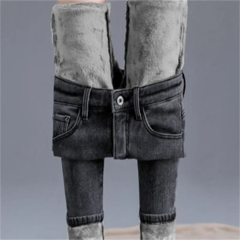 Women Velvet Ankle Length Casual Thick Pencil Pants